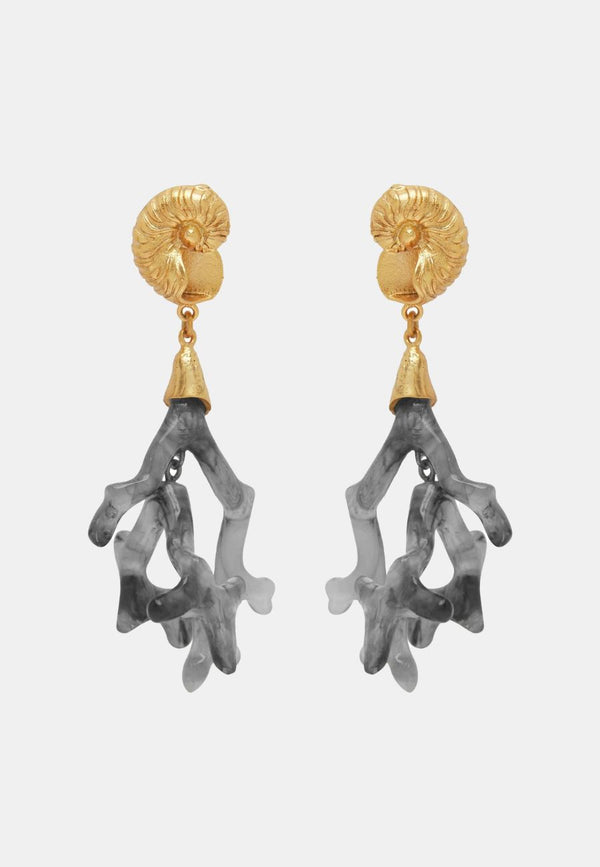 Reverie Resin Coral Drop Earrings