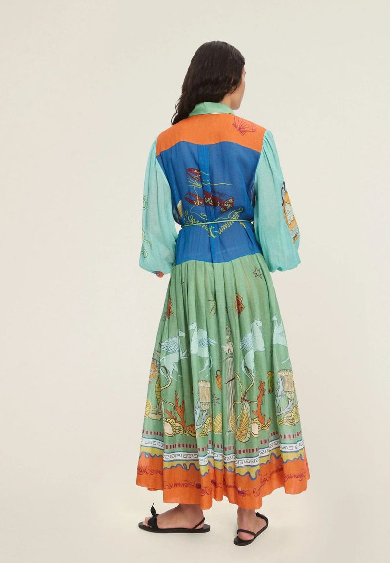 Surrealist Summer Ramie Shirtdress