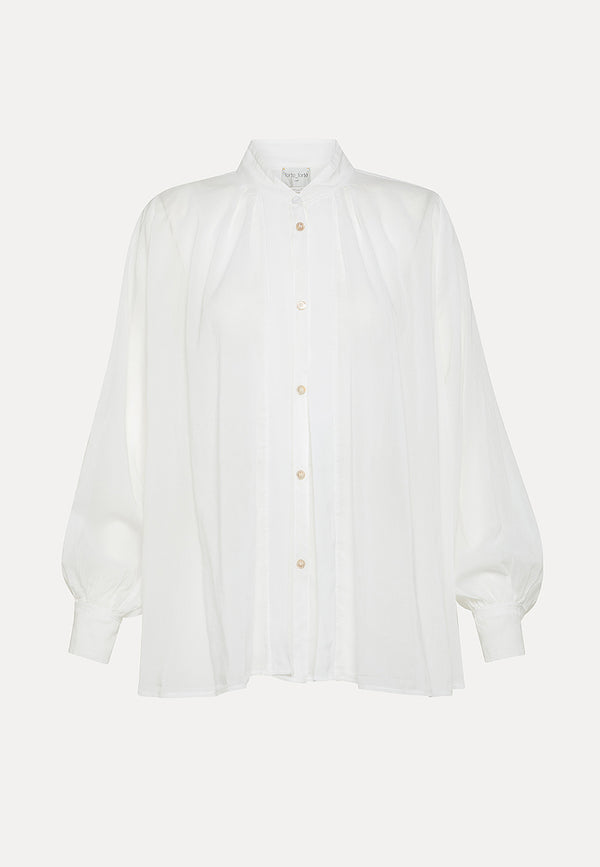 co/se voile bohemian collar shirt