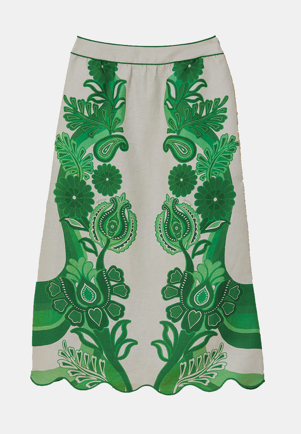 Colour Festival Green Midi Skirt