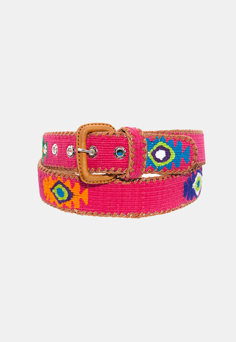 Ethnic fuchsia belt