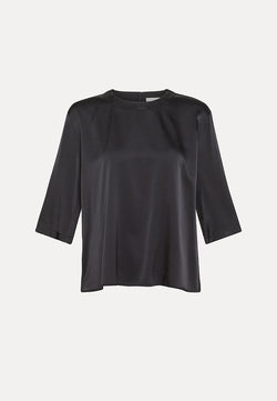 stretch heavy satin silk t-shirt