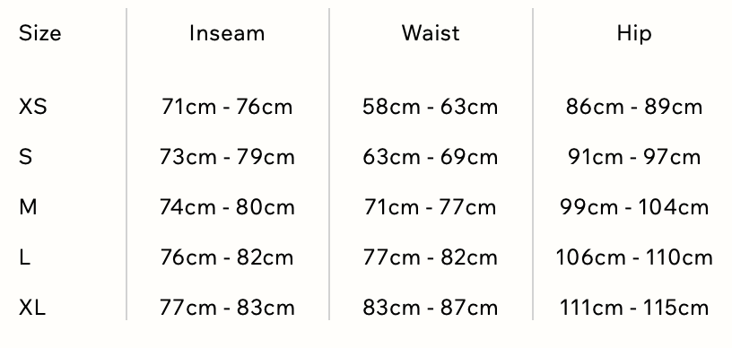 Size Chart