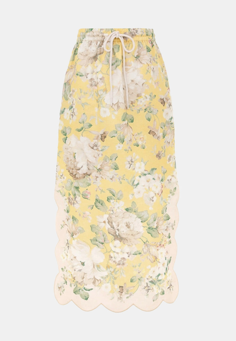 Acacia Scallop Midi Skirt